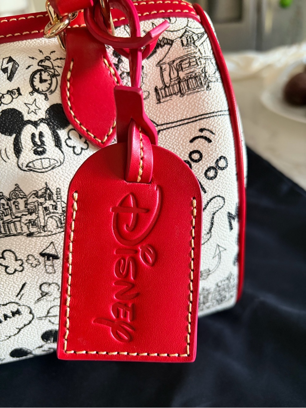 Dooney & Bourke Red Trim Disney Sketch Satchel - Picture 3 of 7